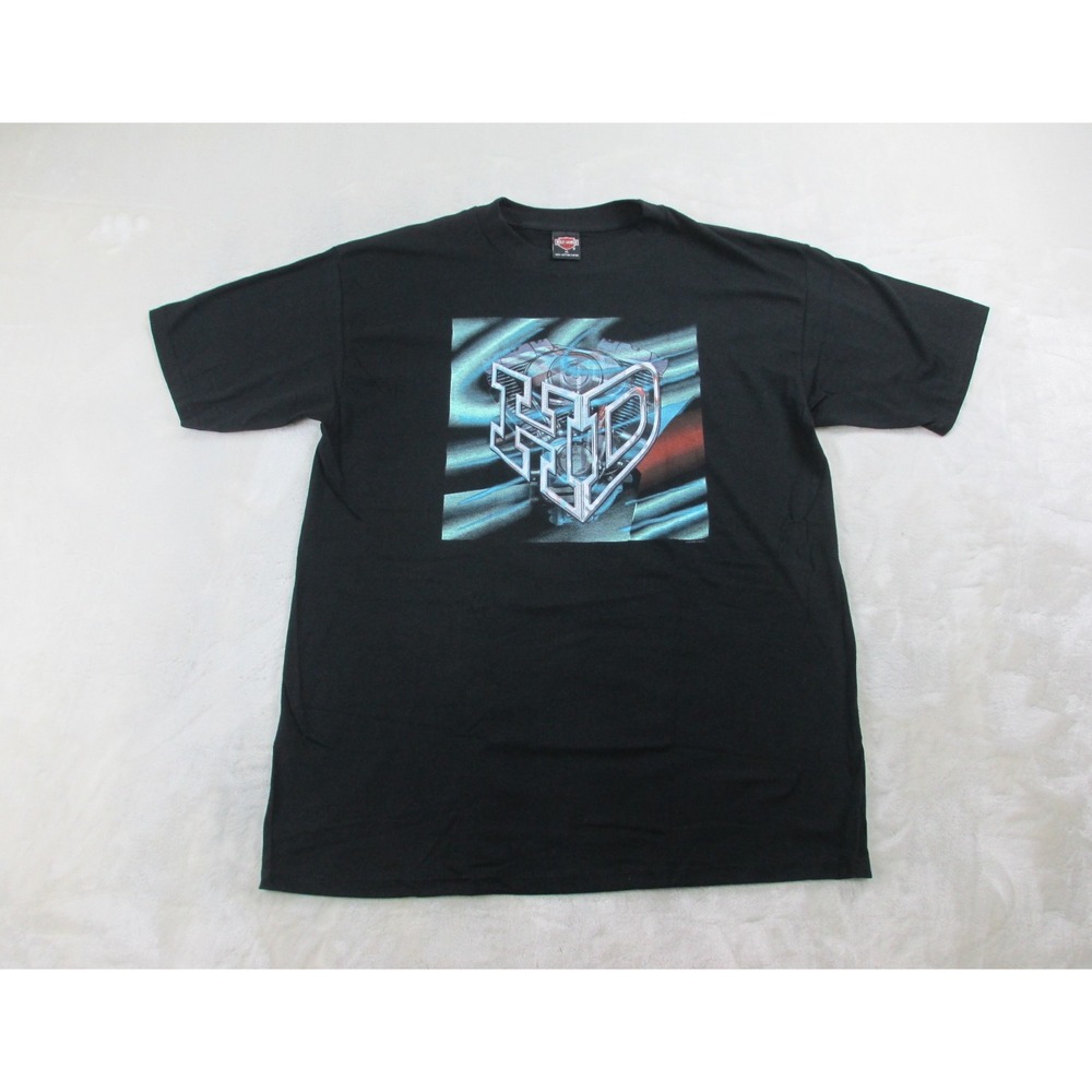VINTAGE Harley Davidson Shirt Mens Extra Large Black‎ Illinois Motorcycle 00s*